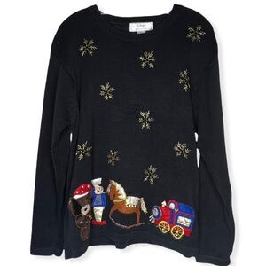 Vintage Lisa International Beaded Christmas‎ Sweater